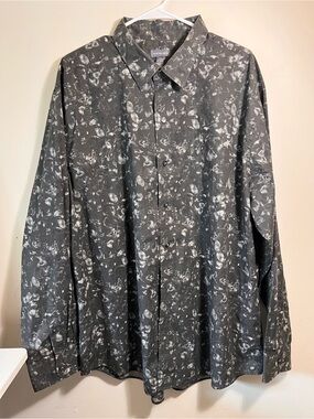 Van Heusen Men's Charcoal Gray Abstract Print Shirt Jacket